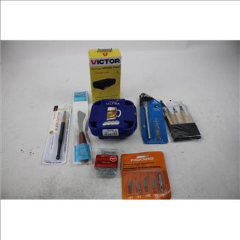 Craft Knife Set, Safety Pins, Golf Ball Ice Molds, Origami Crafts, And More, 19 Pieces