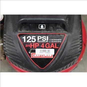 Craftsman 125 Psi 4 Gallon Air Compressor 921.152150