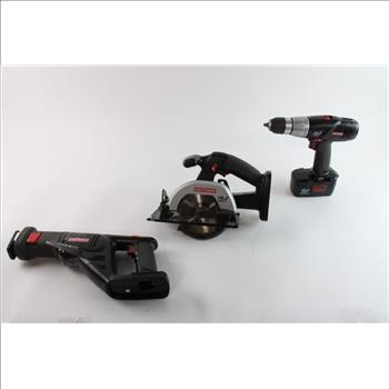 Craftsman Cordless Drill, Reciprocating Saw & Circular Saw, 3 Pieces