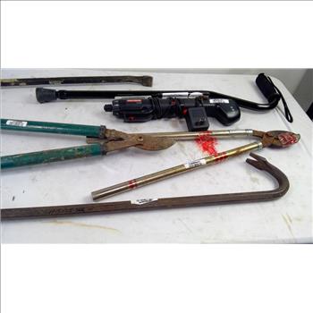 Craftsman Cordless Screwdriver, Pry Bars, Walking Cane, And More, 6 Pieces