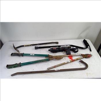 Craftsman Cordless Screwdriver, Pry Bars, Walking Cane, And More, 6 Pieces