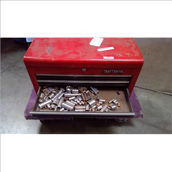 Craftsman Drawer Red And Black Steel Tool Box And Tools