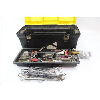 Craftsman, Husky, Drop Forged, + More Assorted Tools In Black Tool Box, 10+ Pieces