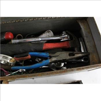 Craftsman Metal Tool Box, With Tools, 20+ Pieces