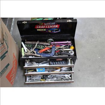 Craftsman Nascar Toolbox Filled With Various Hand Tools