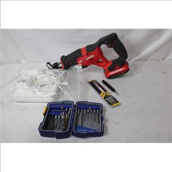 Craftsman Reciprocating Saw, Ring Camera And Base, Center Punch, Drill Bits, 4 Pieces