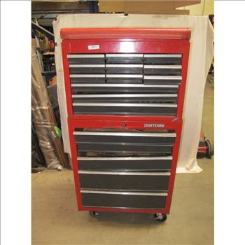 Craftsman Rolling Tool Chest W/2nd Tool Chest On Top; 15+ Pieces