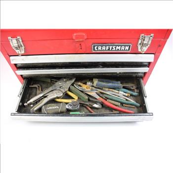 Craftsman Tool Box And Drawers With Drill Bits, Wrenches, Screw Drivers, And More, 20+pieces