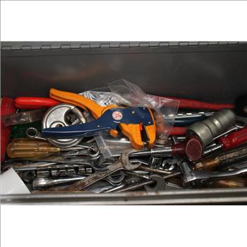 Craftsman Tool Box With Electric Tape, Box Cutter, And More