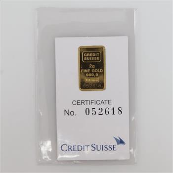 Credit Suisse Fine Gold 2g Bar