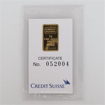 Credit Suisse Fine Gold 2g Bar
