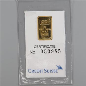 Credit Suisse Fine Gold 2g Bar