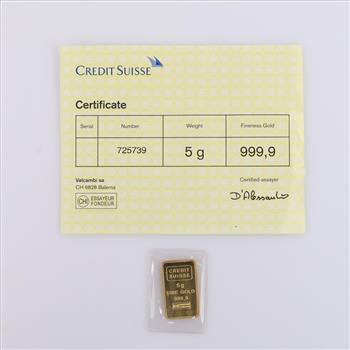 Credit Suisse Fine Gold 5g Bar