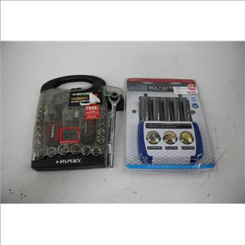 Crescent Socket Wrench Set, Husky Stubby Set, Power Torque Extraction Set, 3 Pieces