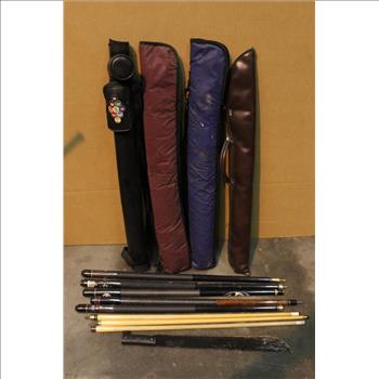 Crest, Maximum, + MORE Pool Cues, And Machete Unknown Brand 6 Pieces