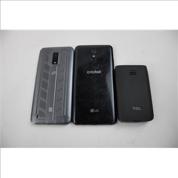 Cricket, TCL, BLU Cell Phone Lot, 3 Pieces, Sold For Parts