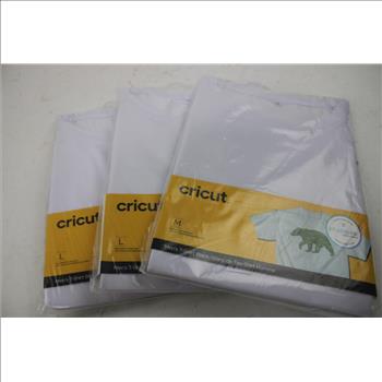 Cricut Blank White Adult Tees, Sizes M, L, 2XL