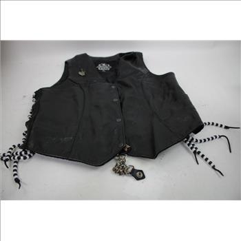 Cropped Women's XL Biker Jacket, Medium Biker Vest, Men's XL Biker Vest, 3 Pieces