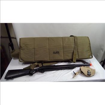 Crosman Game Face Spring Powered Airsoft Sniper Rifle With Shooting Mat & Pistol Holster