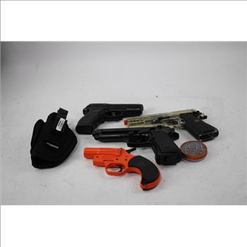 Crosman Phanton & Daisy Powerline 340 Air Pistols, Flare Gun, & Gamo Red Fire 4.5mm Caliber Pellets