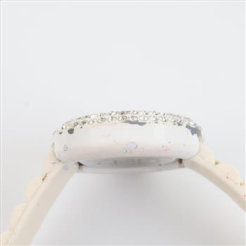 Crystal Bezel White Dial Fashion Watch