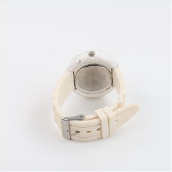 Crystal Bezel White Dial Fashion Watch