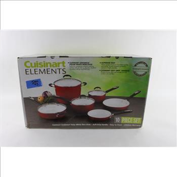Cuisinart Elements 10-Piece Ceramic Polar White Non Stick Cookware Set