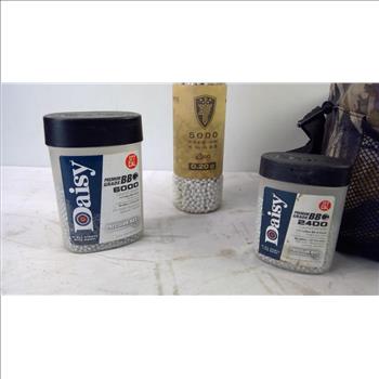 Daisy .177 BB Pellets, Elite Force 6mm BB Pellets, And Cabela's Camo Lunch Bag, 4 Pieces