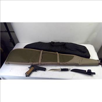 Daisy Powerline 45 CO2 Air Gun, With Knife And Soft Rifle Cases, 4 Pieces