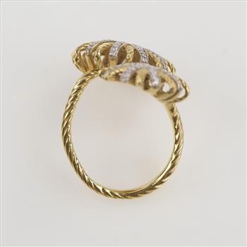 David Yurman 0.70ct TW Diamond 18kt Gold Starburst Ring -Evaluated By Certified Gemologist-AGS/GIA