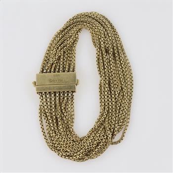 David Yurman 18kt Gold Box Chain Multi Strand Bracelet-Evaluated By Certified Gemologist - AGS/GIA