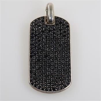 David Yurman 6.37ctTW Black Diamond Sterling Silver Pendant -Evaluated By Certified Gemologist-AGS