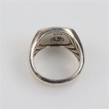 David Yurman Silver Black Stone Signet Ring
