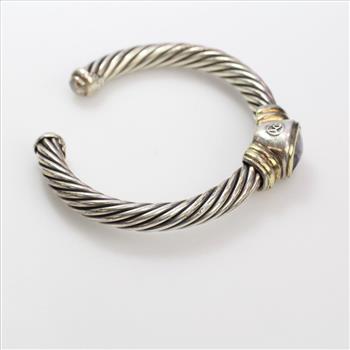 David Yurman Silver GP 48.5g Bracelet With Purple Stone