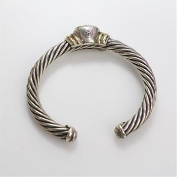 David Yurman Silver GP 48.5g Bracelet With Purple Stone