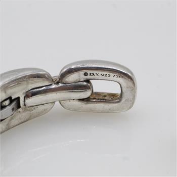 David Yurman Sterling Silver 18kt Gold  X-Link Cuff Bracelet-Evaluated By Certified Gemologist