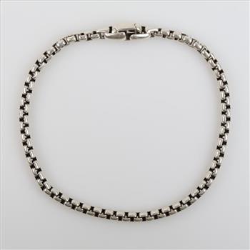 David Yurman Sterling Silver Box Chain Bracelet