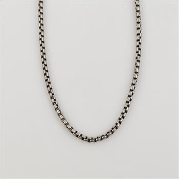 David Yurman Sterling Silver Box Chain Link Necklace