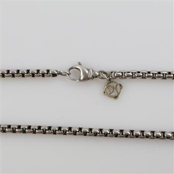 David Yurman Sterling Silver Box Chain Link Necklace