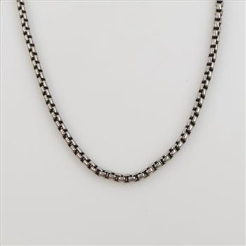 David Yurman Sterling Silver Box Chain Link Necklace