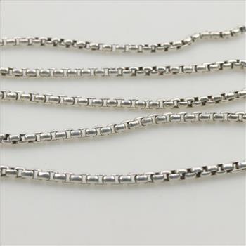 David Yurman Sterling Silver Box Chain Necklace