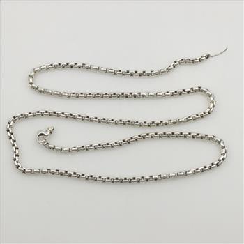 David Yurman Sterling Silver Box Chain Necklace