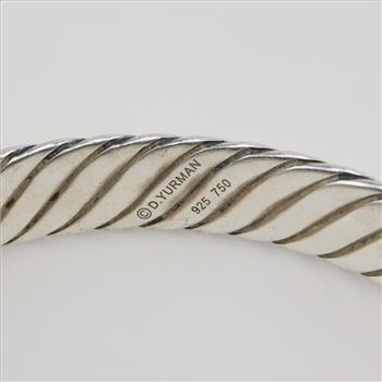 David Yurman Sterling Silver Cable Bangle  Bracelet