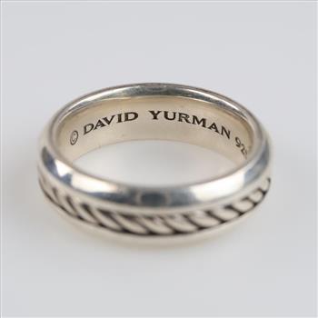 David Yurman Sterling Silver Cable Inset Band