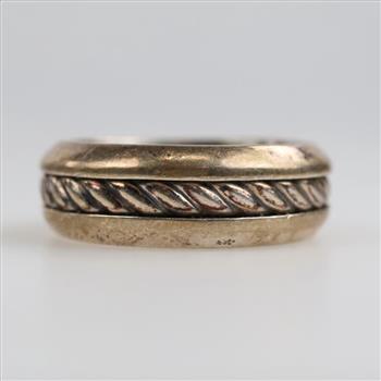 David Yurman Sterling Silver Cable Inset Band