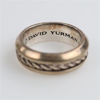 David Yurman Sterling Silver Cable Inset Band