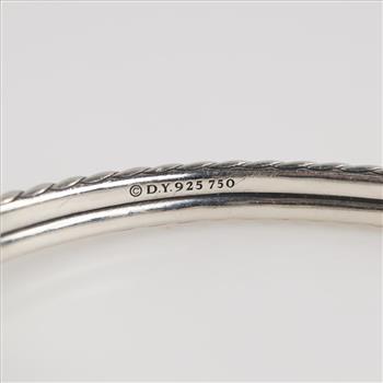 David Yurman Sterling Silver Gold Accent Bangle Bracelet