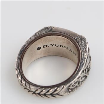 David Yurman Sterling Silver Petrvs Griffin Signet Ring