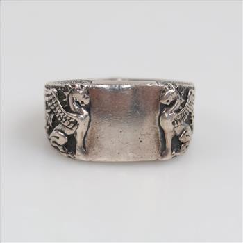 David Yurman Sterling Silver Petrvs Griffin Signet Ring