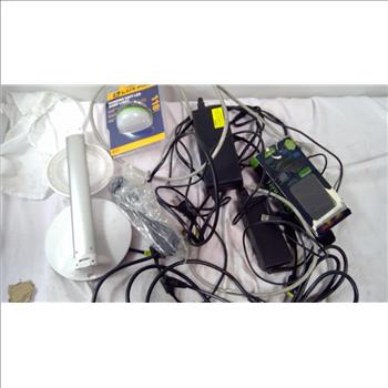 Daylight Lamp, Tech Rebellion Portable Charger, And More Electronics Bulk Lot